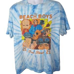 Beach Boys Band Concert Tee T Shirt Blue Tie Dye 2021 Feel Flows Tour Size XL